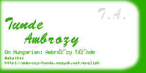 tunde ambrozy business card